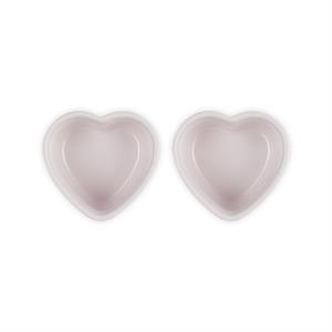 Le Creuset Stoneware Set of Two Shell Pink Heart Ramekin 300ml